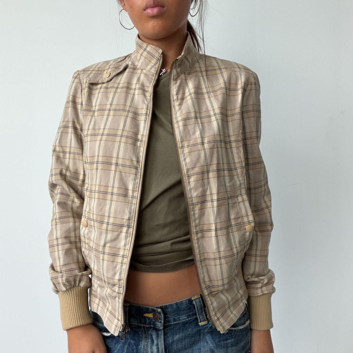 Vintage Checkered Utility Jacket