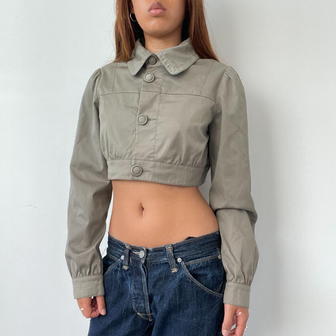Vintage Cropped Collared Jacket