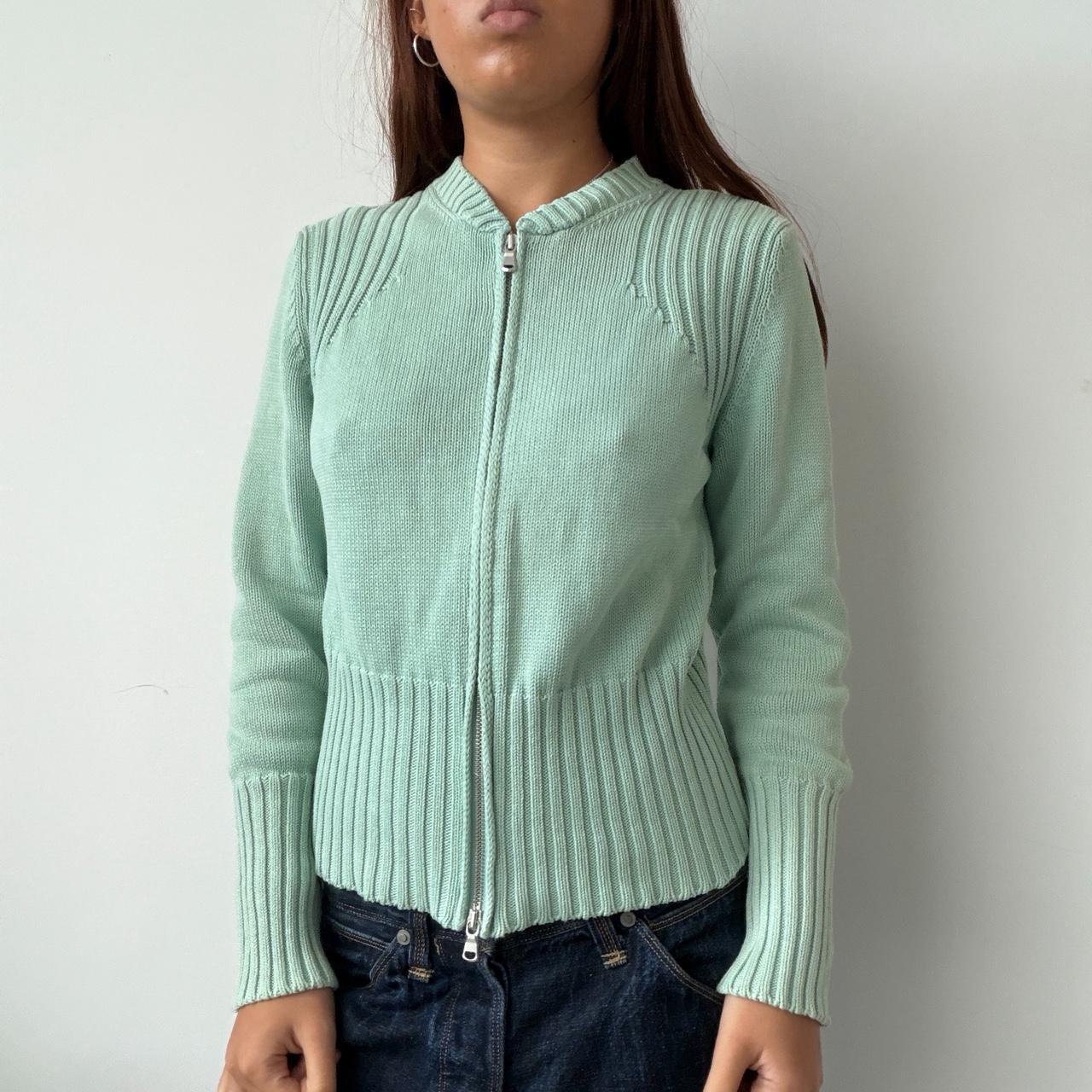 Vintage Turquoise Knit Zip up