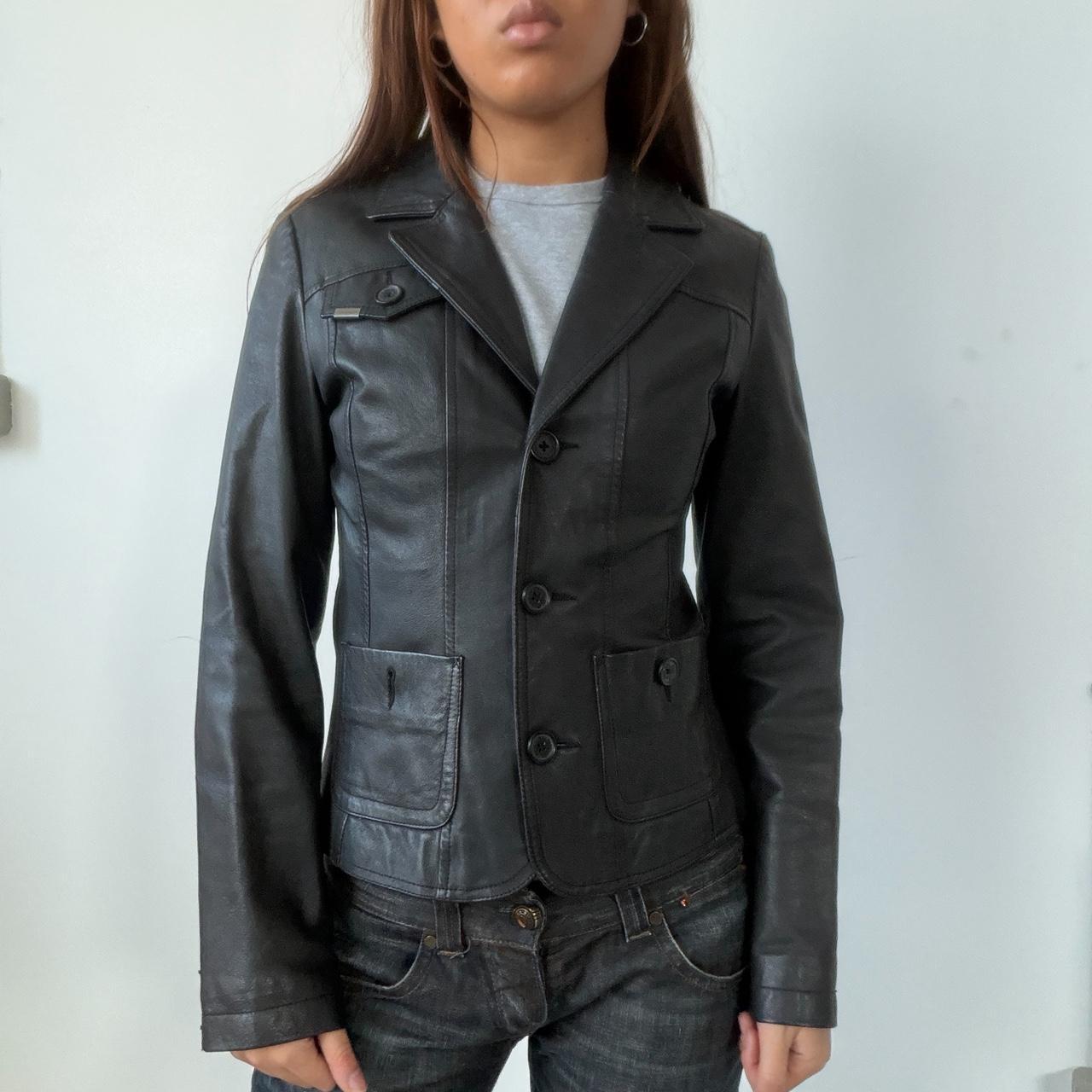 Vintage Black Leather Blazer