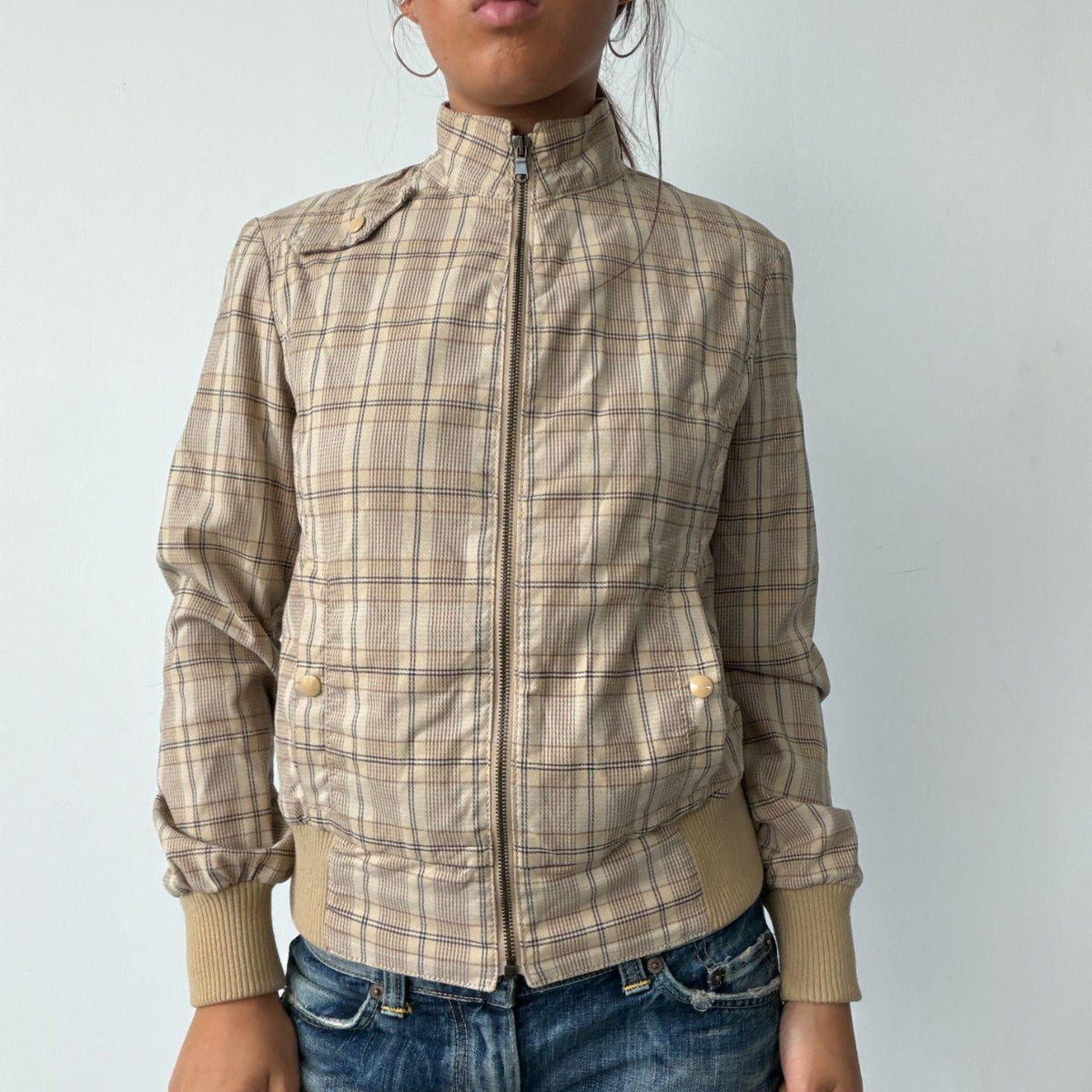 Vintage Checkered Utility Jacket