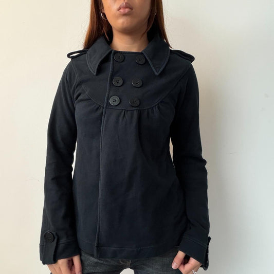 Vintage Light Black Padded Peacoat