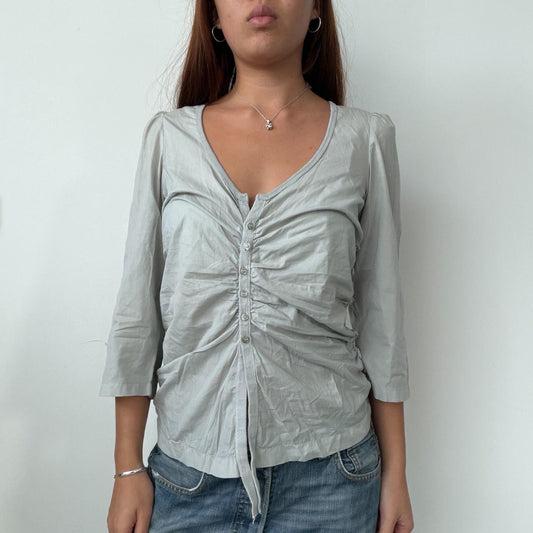 Vintage Cop Copine Grey Ruched Top