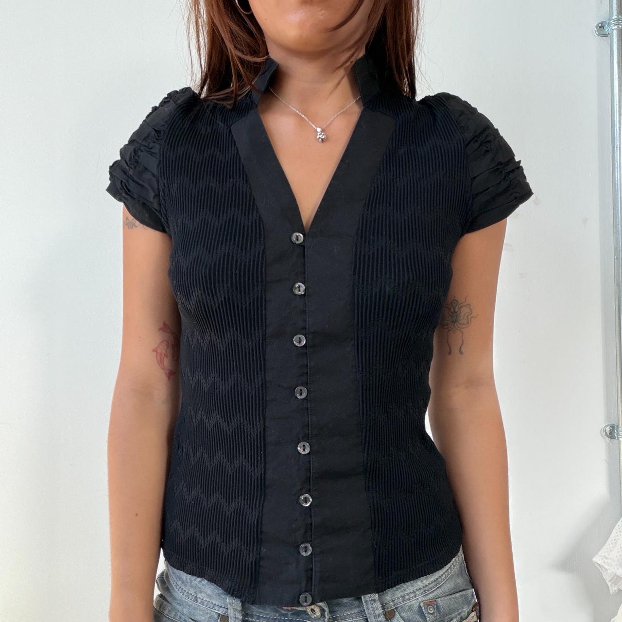 Vintage Black High Collar Top