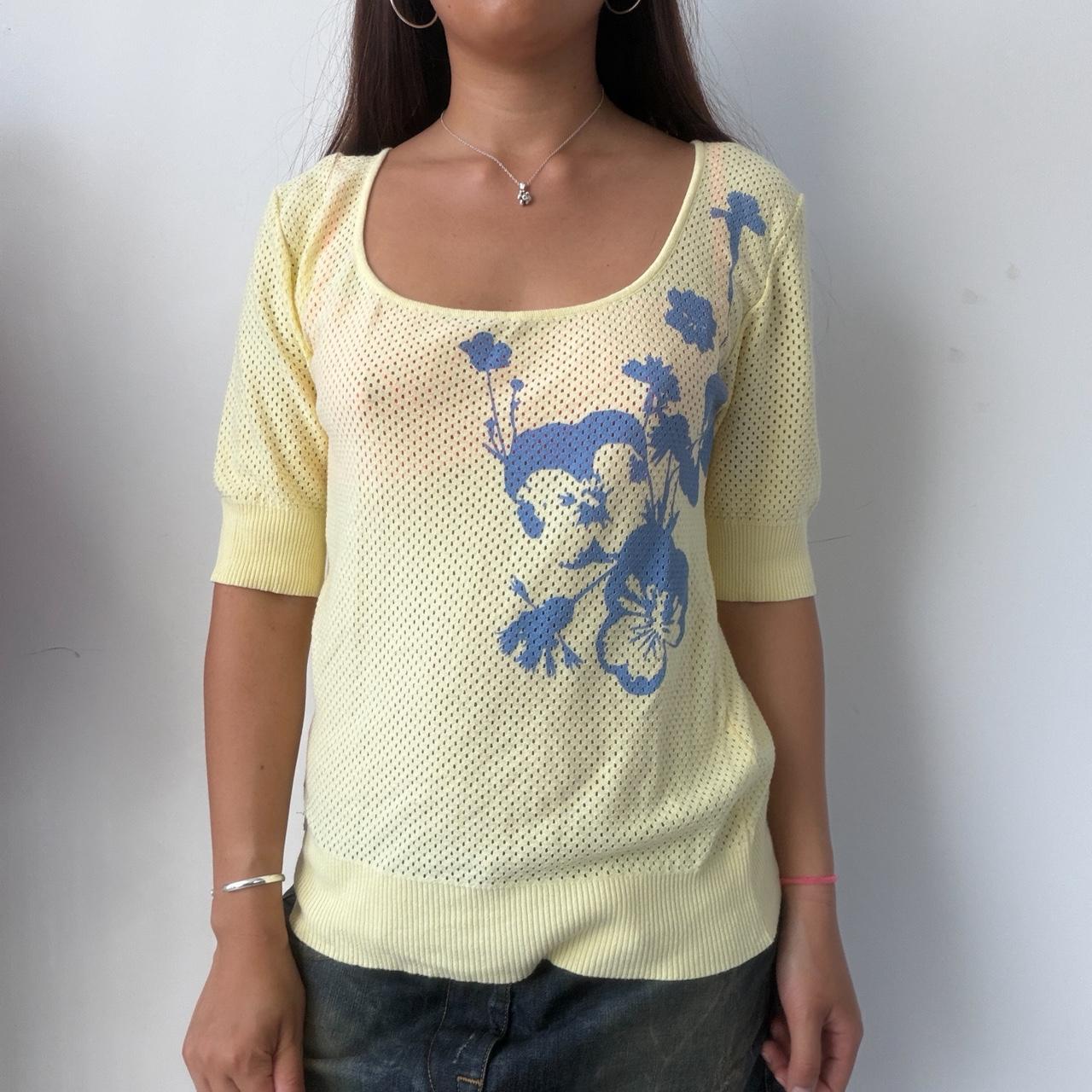 Vintage Yellow Mesh Cop Copine Top
