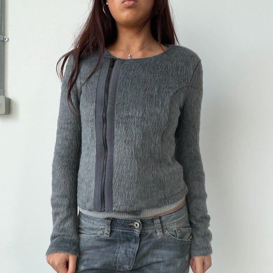 Vintage Grey Pony Hair Jacket