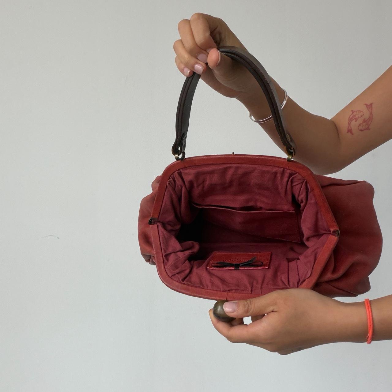 Vintage Red Leather Purse Pouch