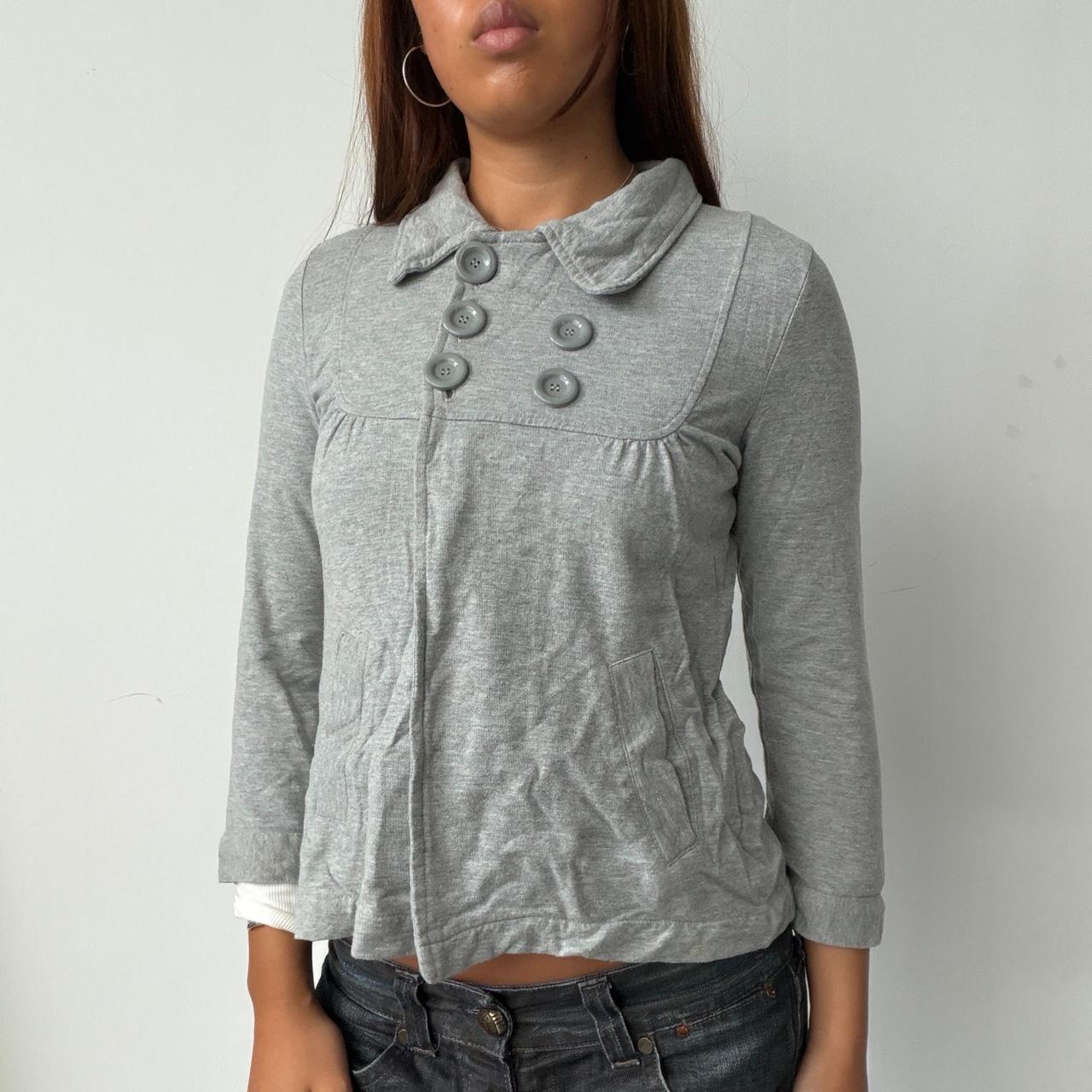 Vintage Grey Double Breasted Jumper