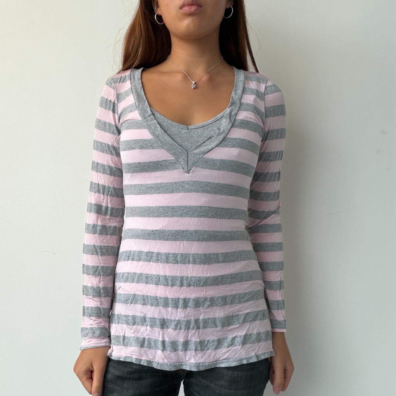 Vintage Baby Pink Stripe Zip up