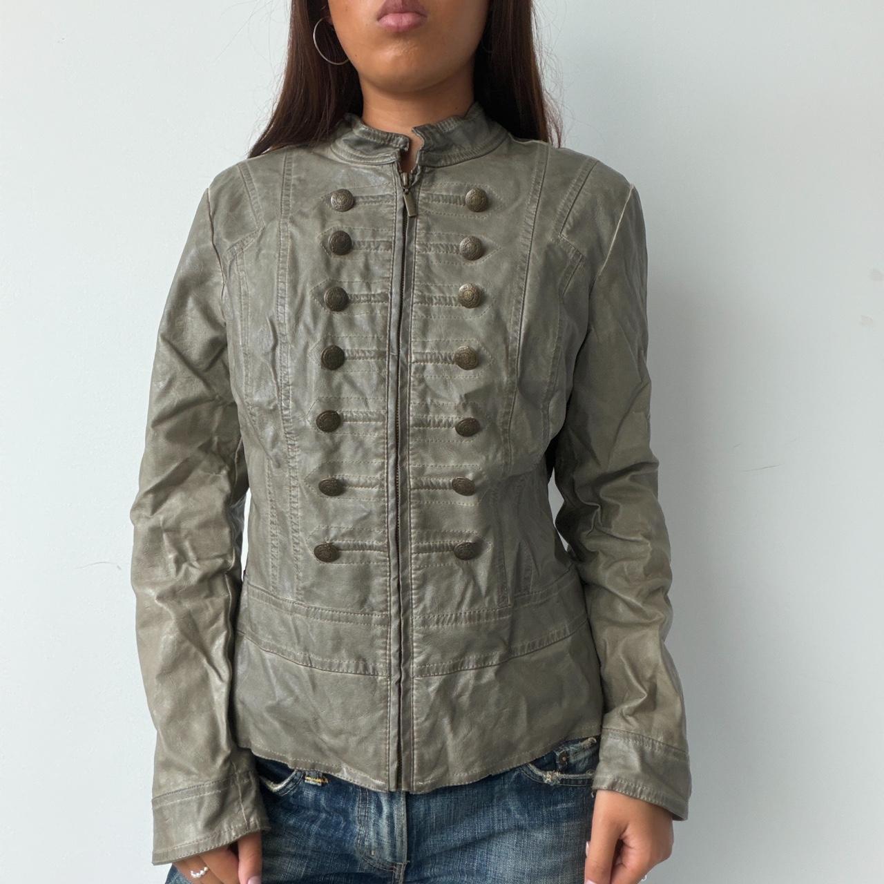 Vintage Leather Military Jacket