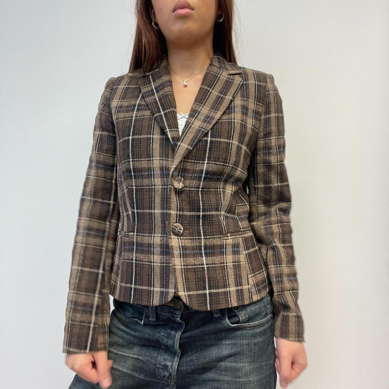 Brown Checkered Blazer