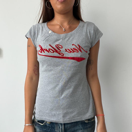 Vintage Grey Graphic Baby Tee