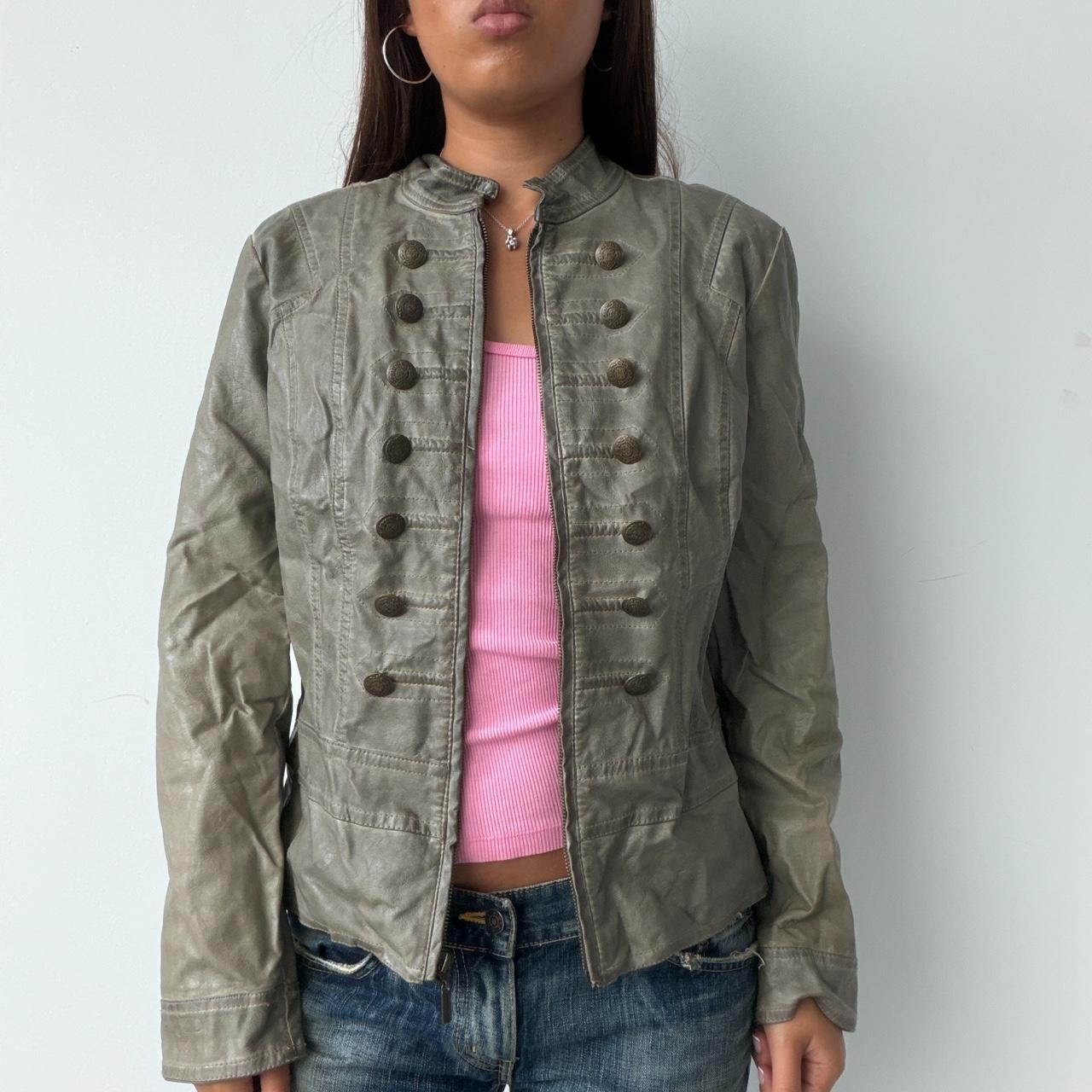 Vintage Leather Military Jacket
