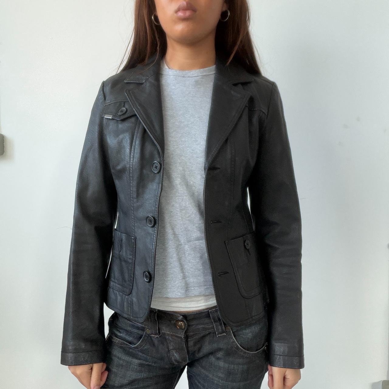 Vintage Black Leather Blazer