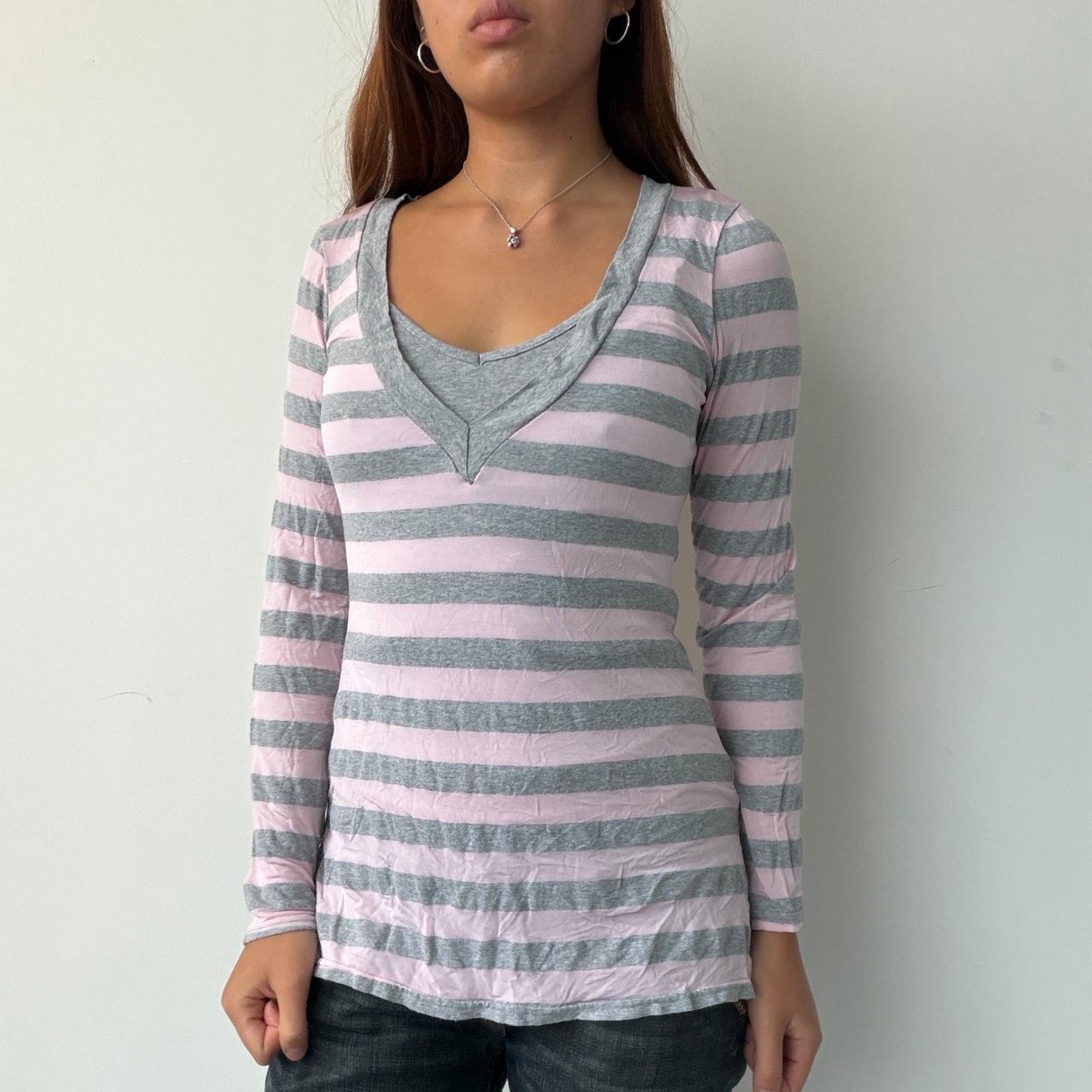 Vintage Baby Pink Stripe Zip up