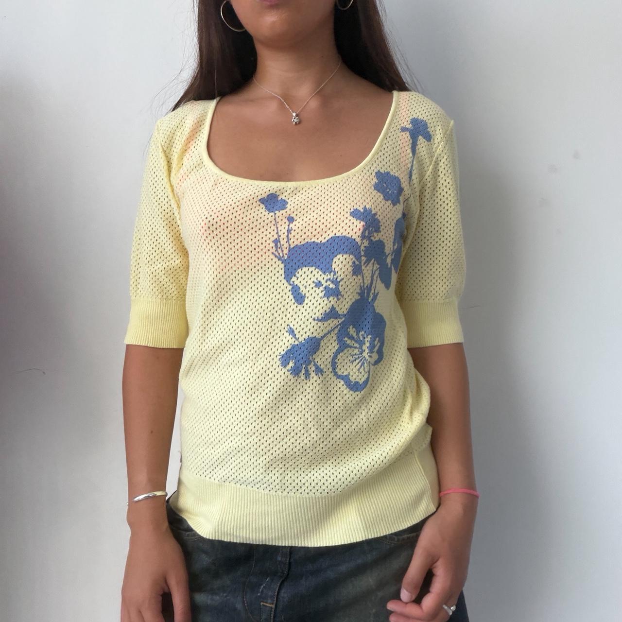 Vintage Yellow Mesh Cop Copine Top