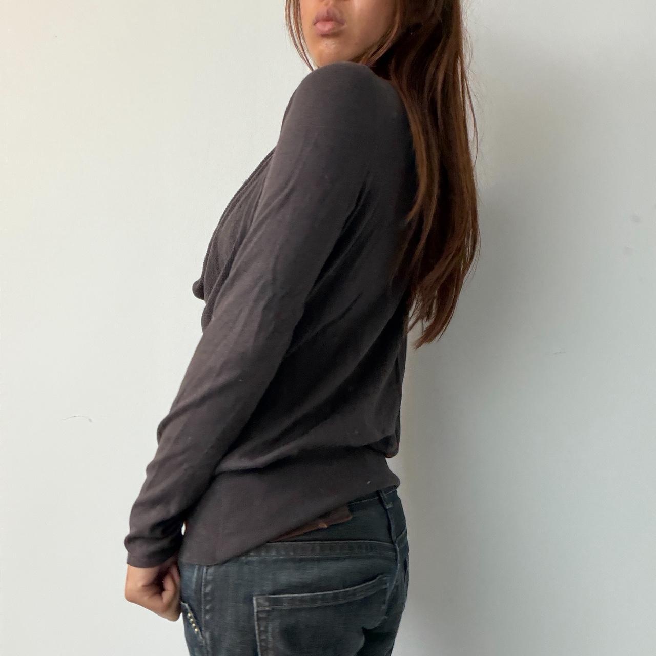 Vintage Brown Cowl Neck Top