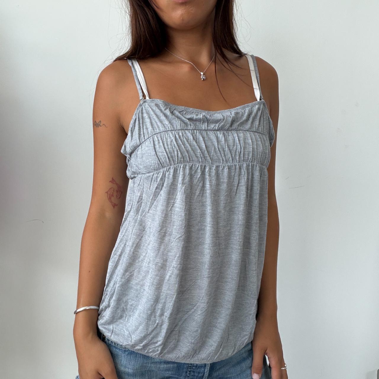 Vintage Grey Ruched Top