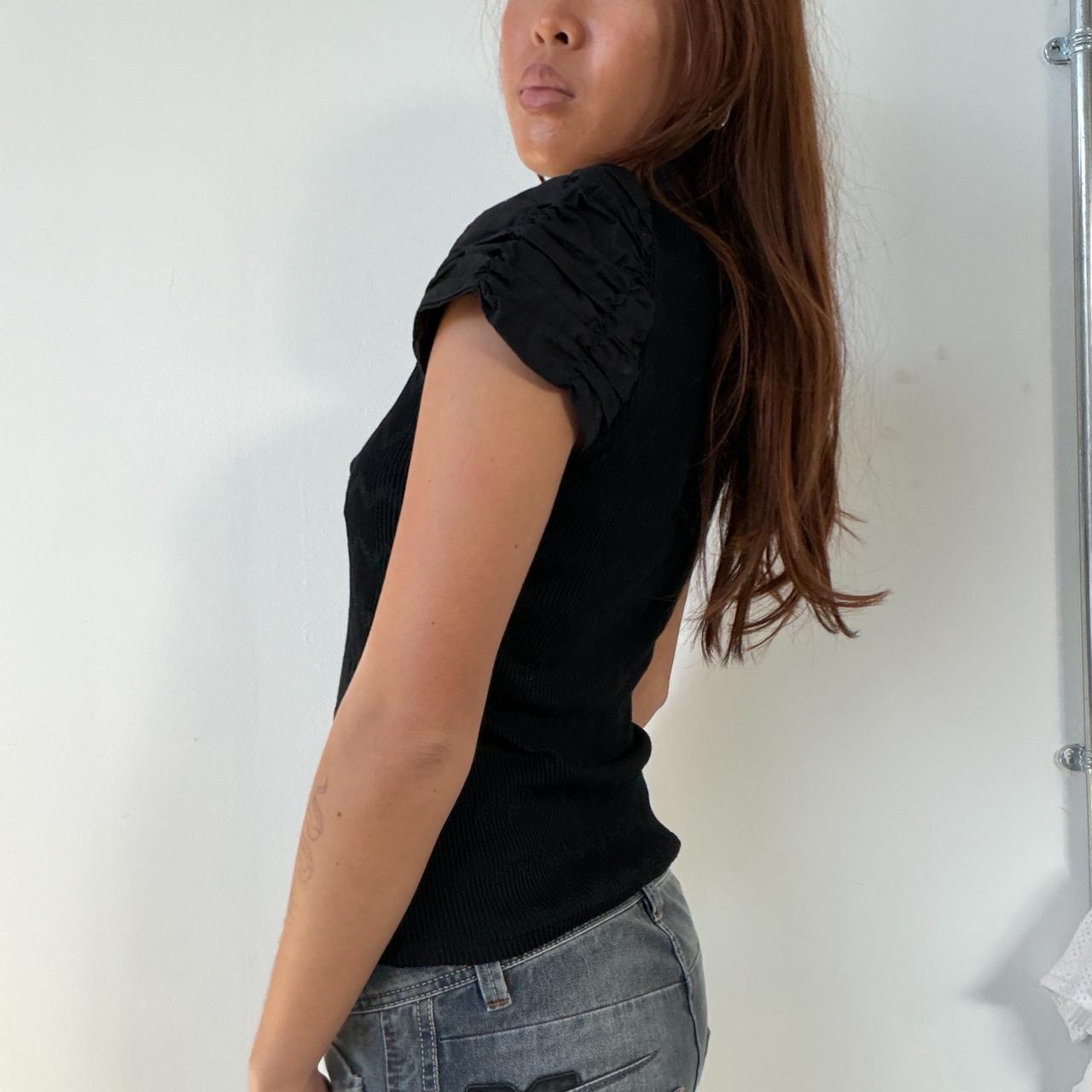 Vintage Black High Collar Top