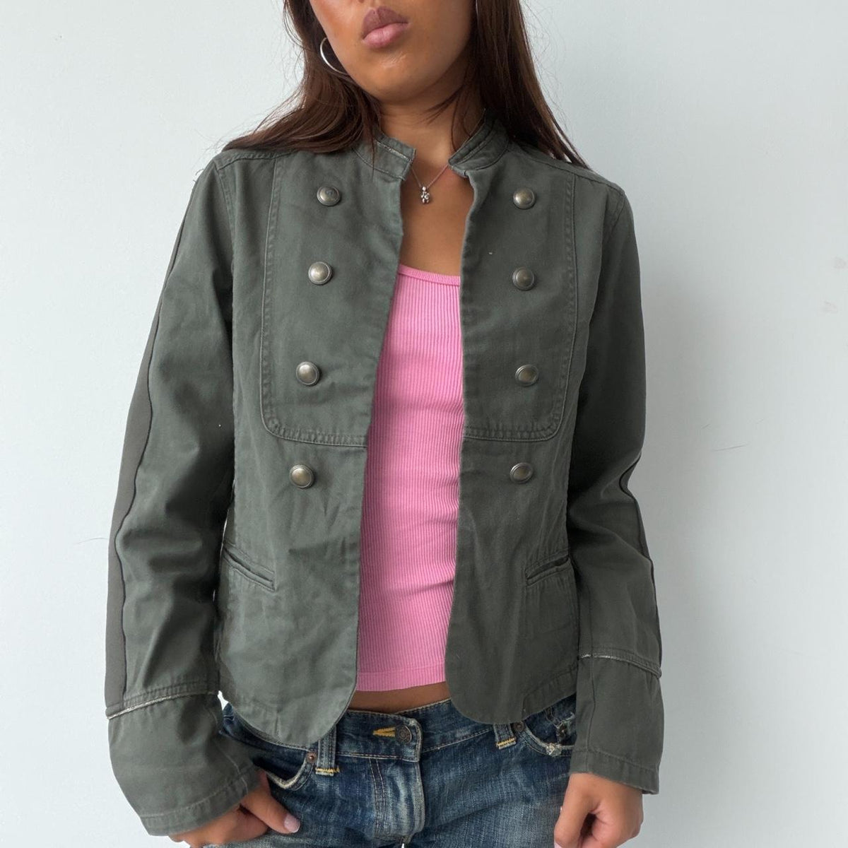 Vintage Dark Green Military Jacket