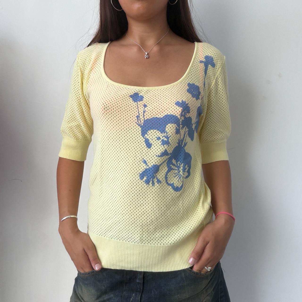 Vintage Yellow Mesh Cop Copine Top