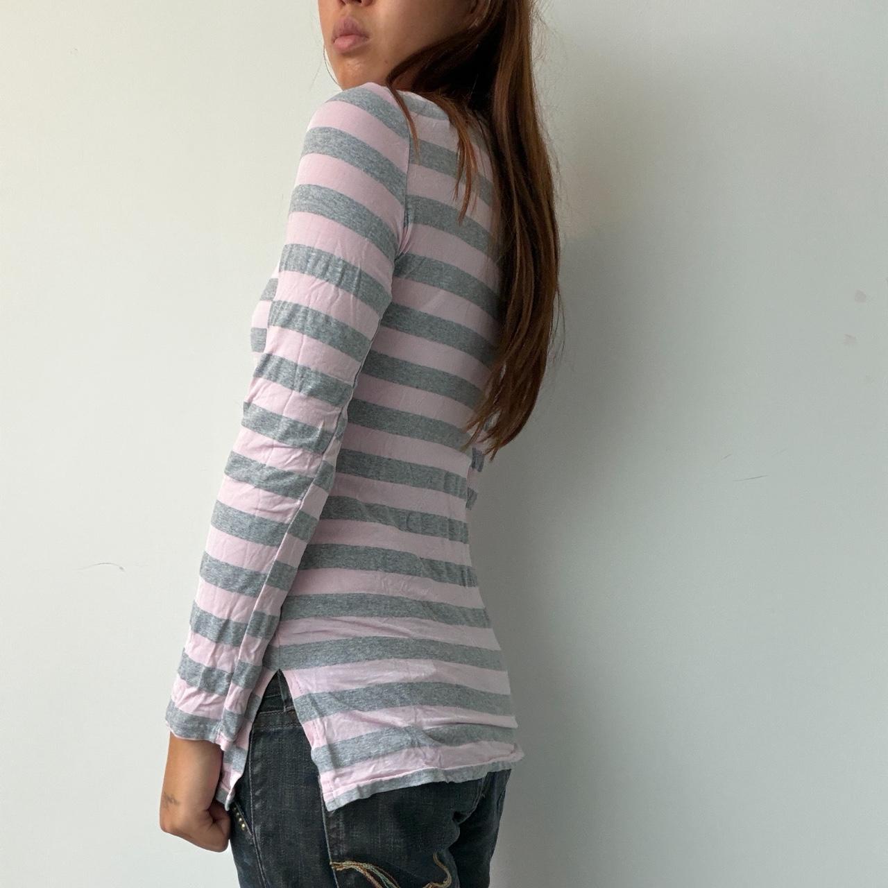 Vintage Baby Pink Stripe Zip up