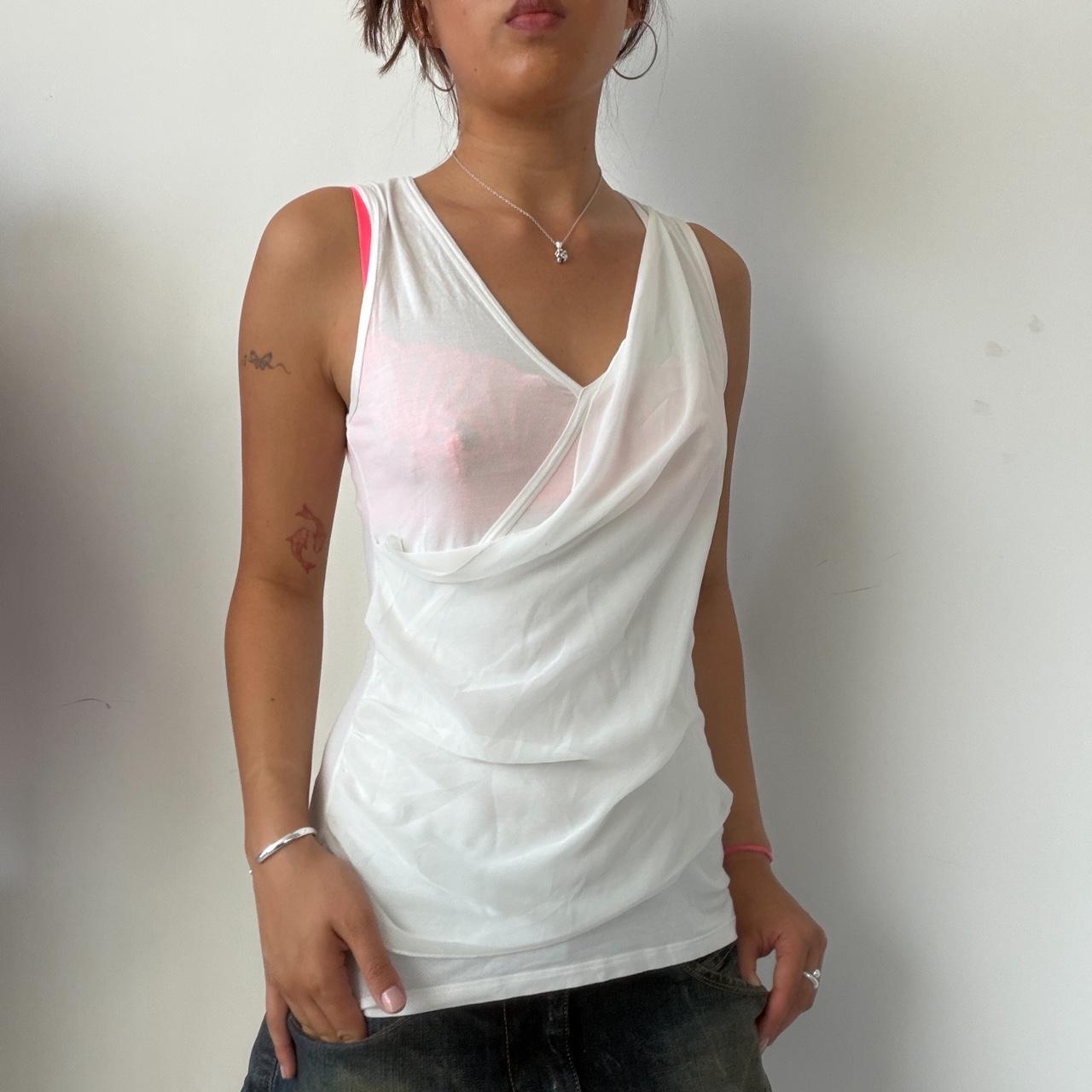 Vintage White Sheer Layred Top