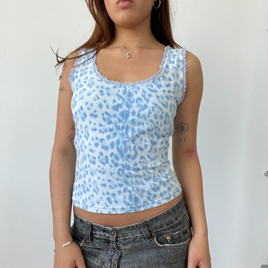 Baby Blue Moschino Leopard Print Top