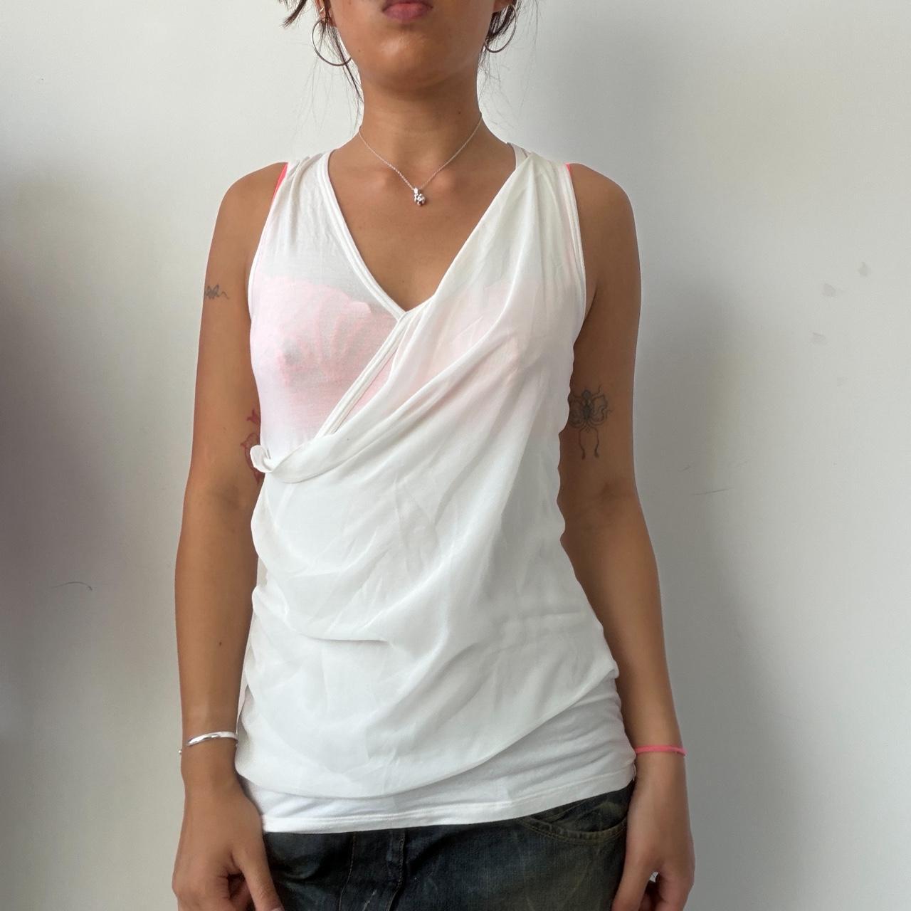 Vintage White Sheer Layred Top