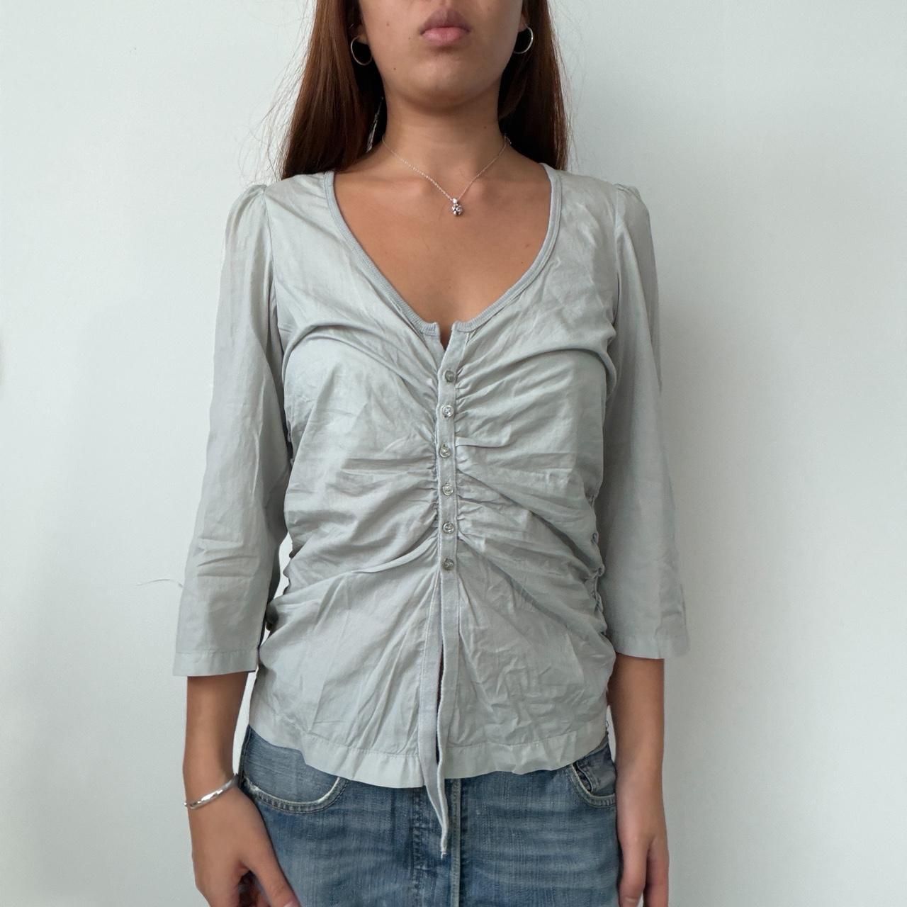 Vintage Cop Copine Grey Ruched Top