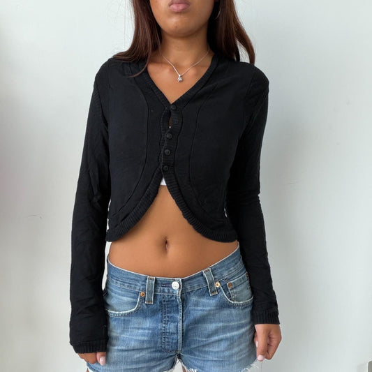 Vintage Black Cropped Cardigan