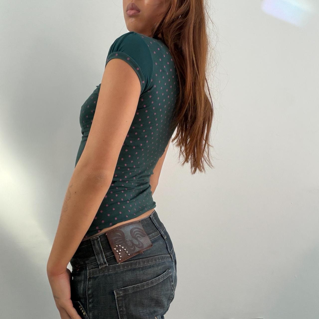 Vintage Green Polka Dot Top