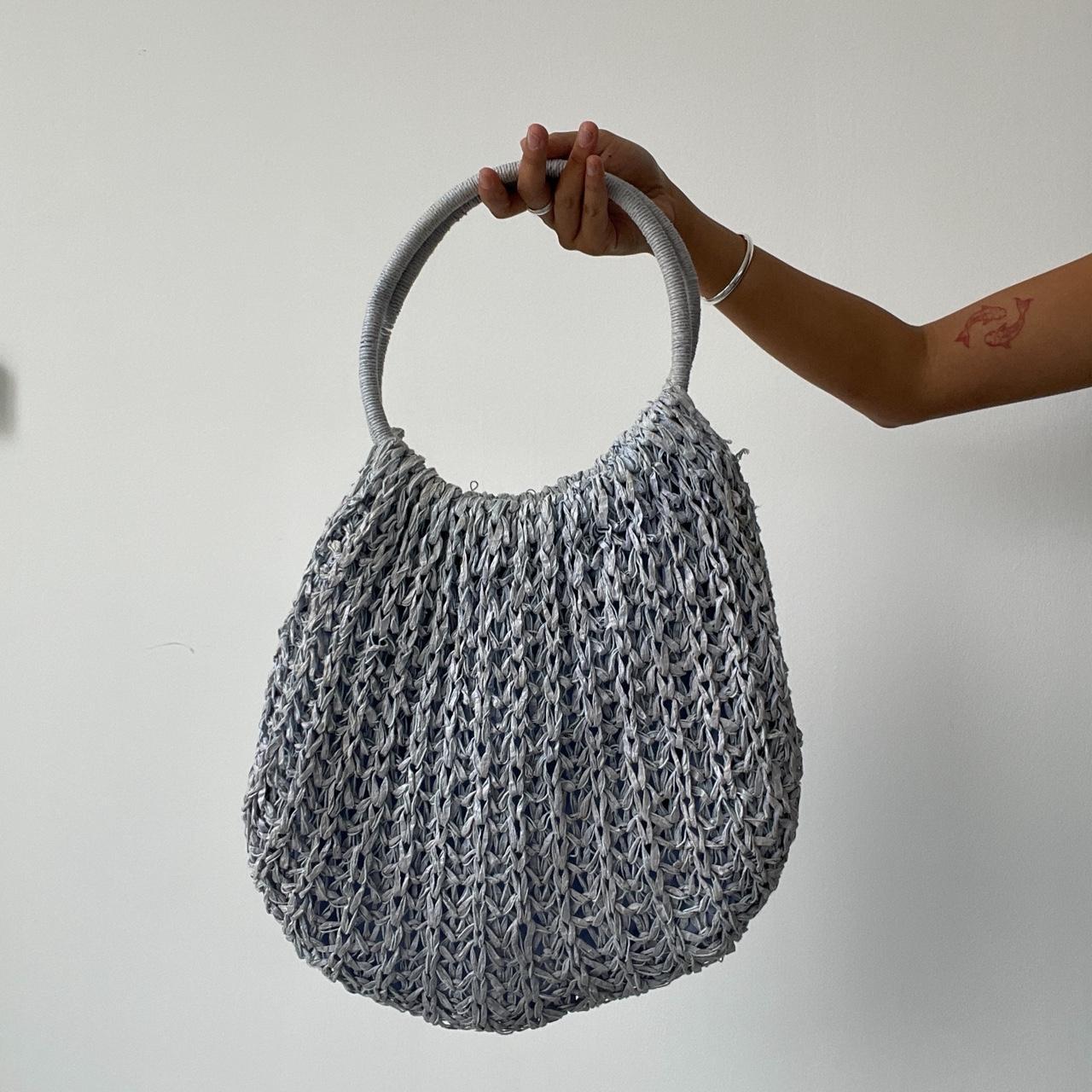 Vintage Baby Blue Crochet Bag