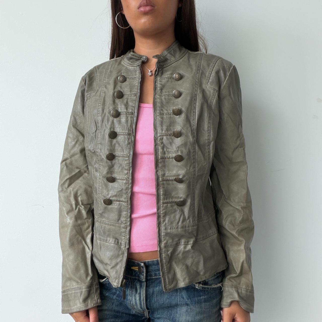Vintage Leather Military Jacket