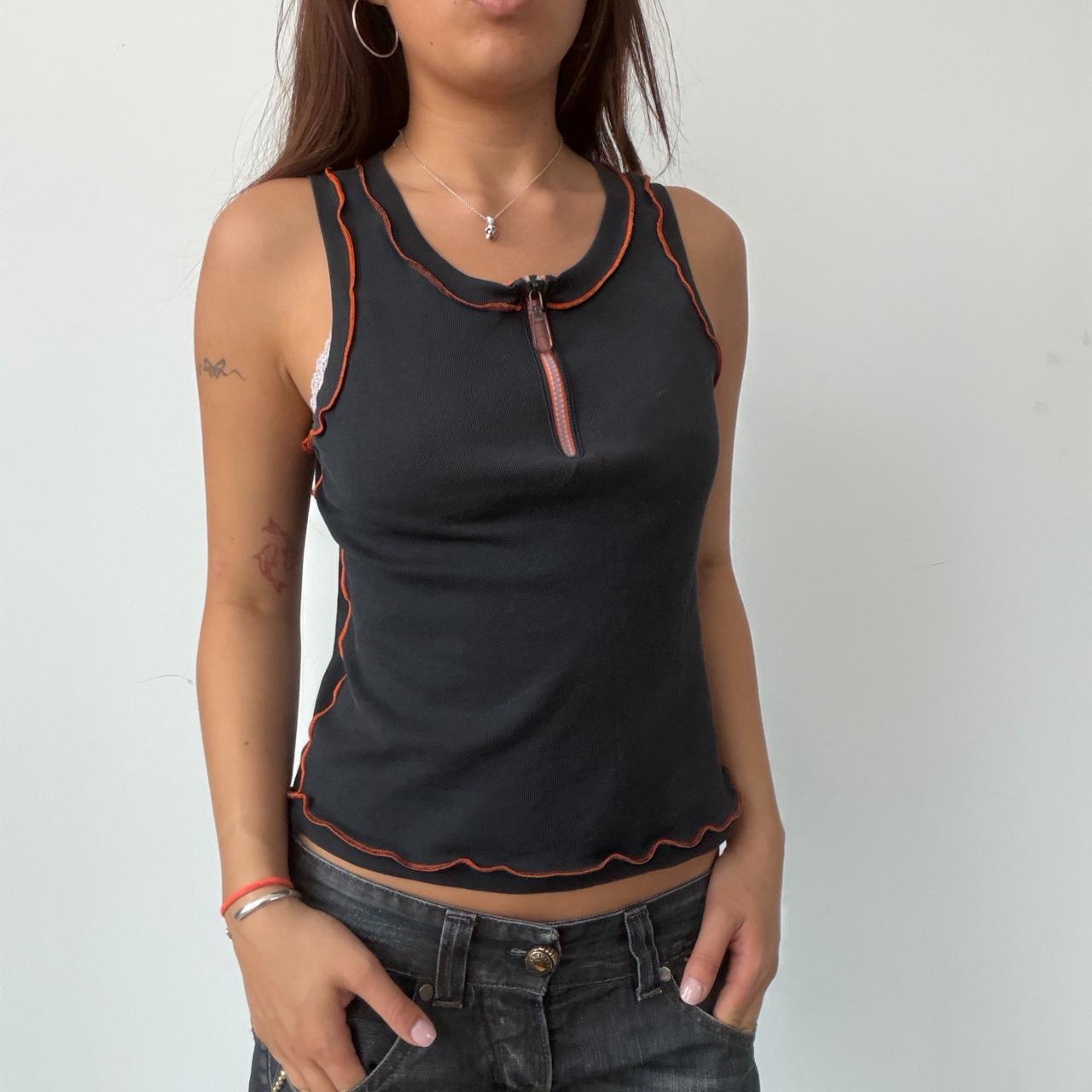 Vintage Black and Orange Cop Copine Top