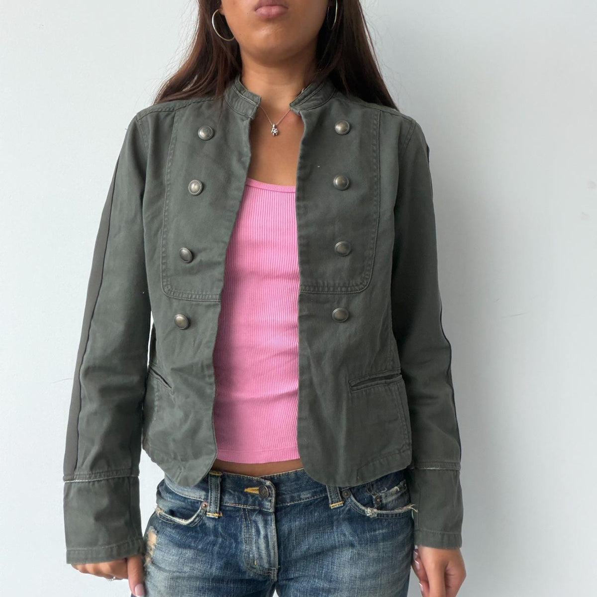 Vintage Dark Green Military Jacket