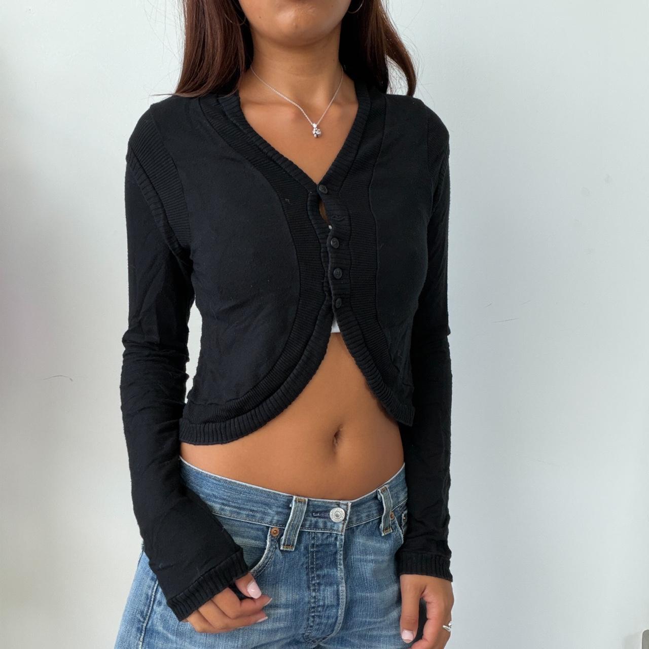 Vintage Black Cropped Cardigan