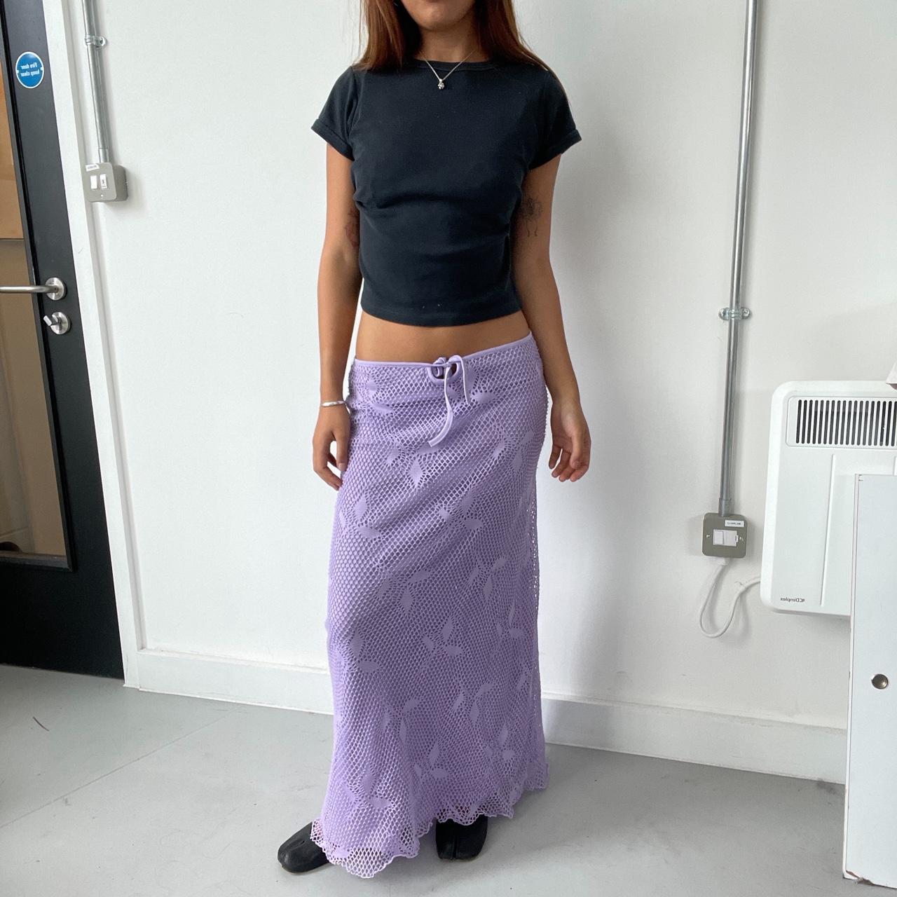 Vintage Crochet purple maxi skirt