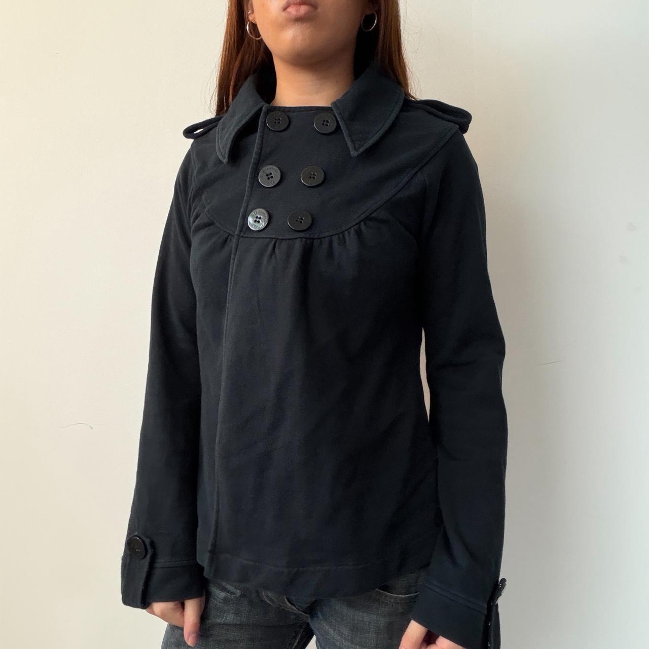 Vintage Light Black Padded Peacoat