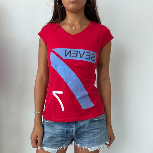 Vintage Number Red Graphic Tee