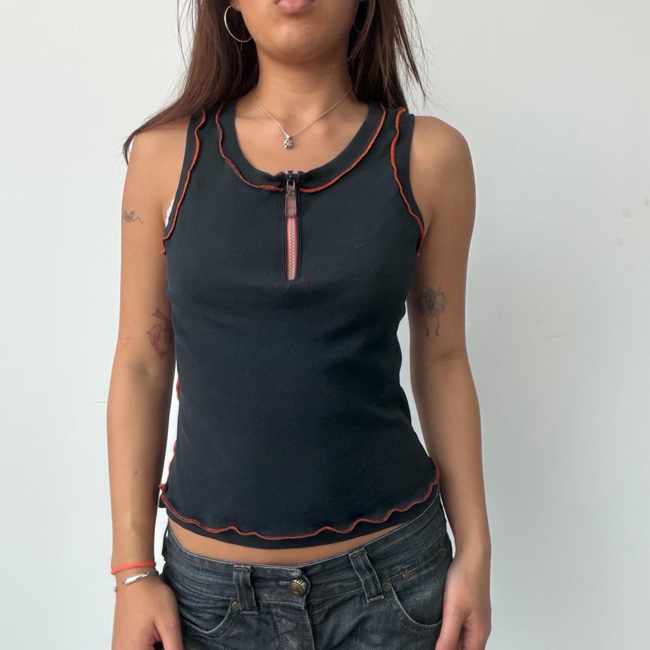 Vintage Black and Orange Cop Copine Top