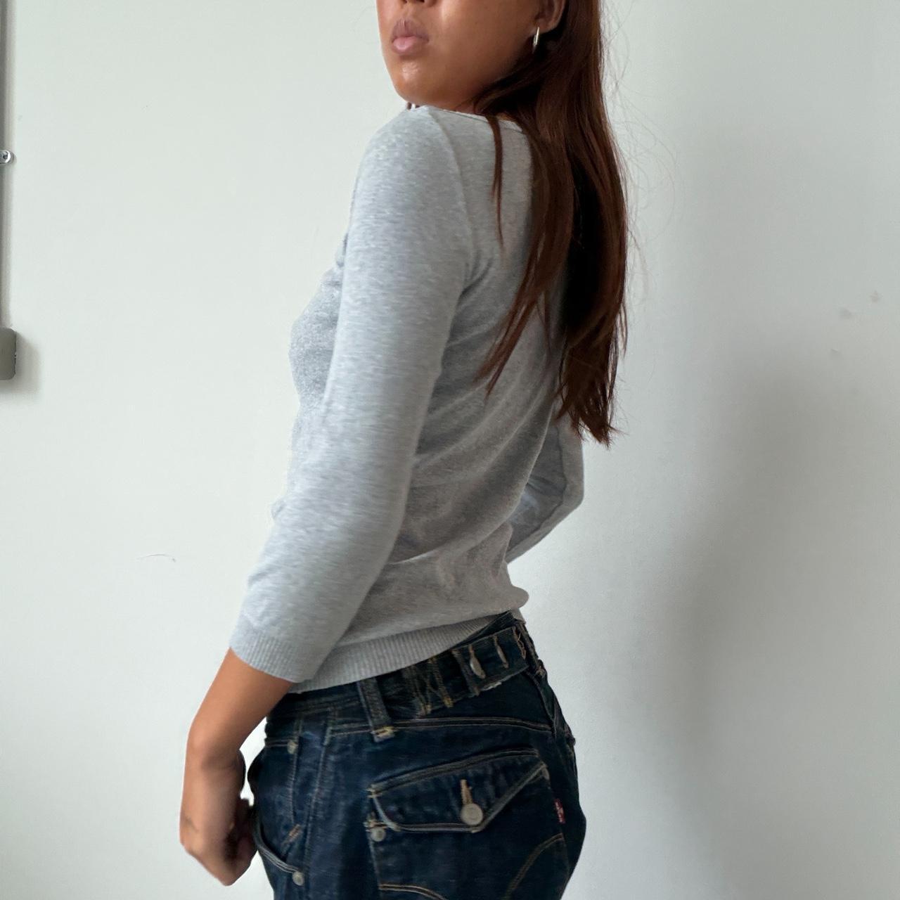 Vintage Grey Boat Neck Top