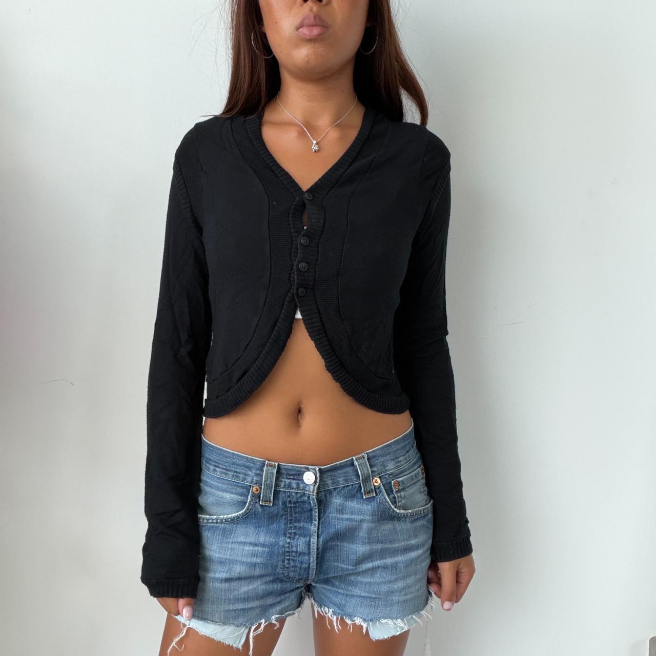 Vintage Black Cropped Cardigan