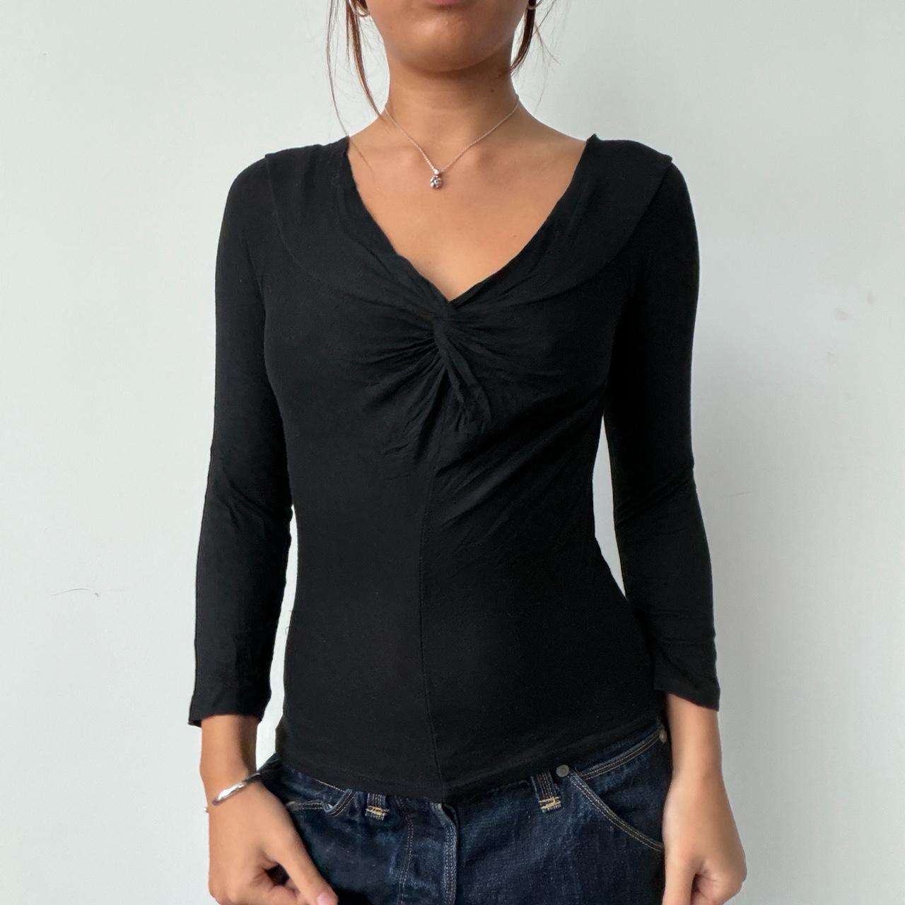 Vintage Black Gathered Top
