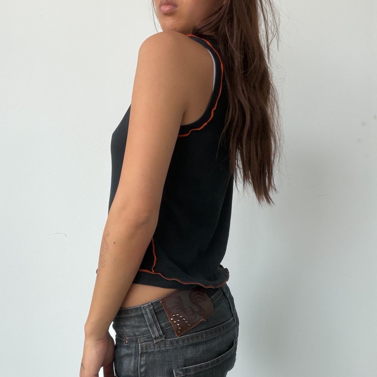 Vintage Black and Orange Cop Copine Top