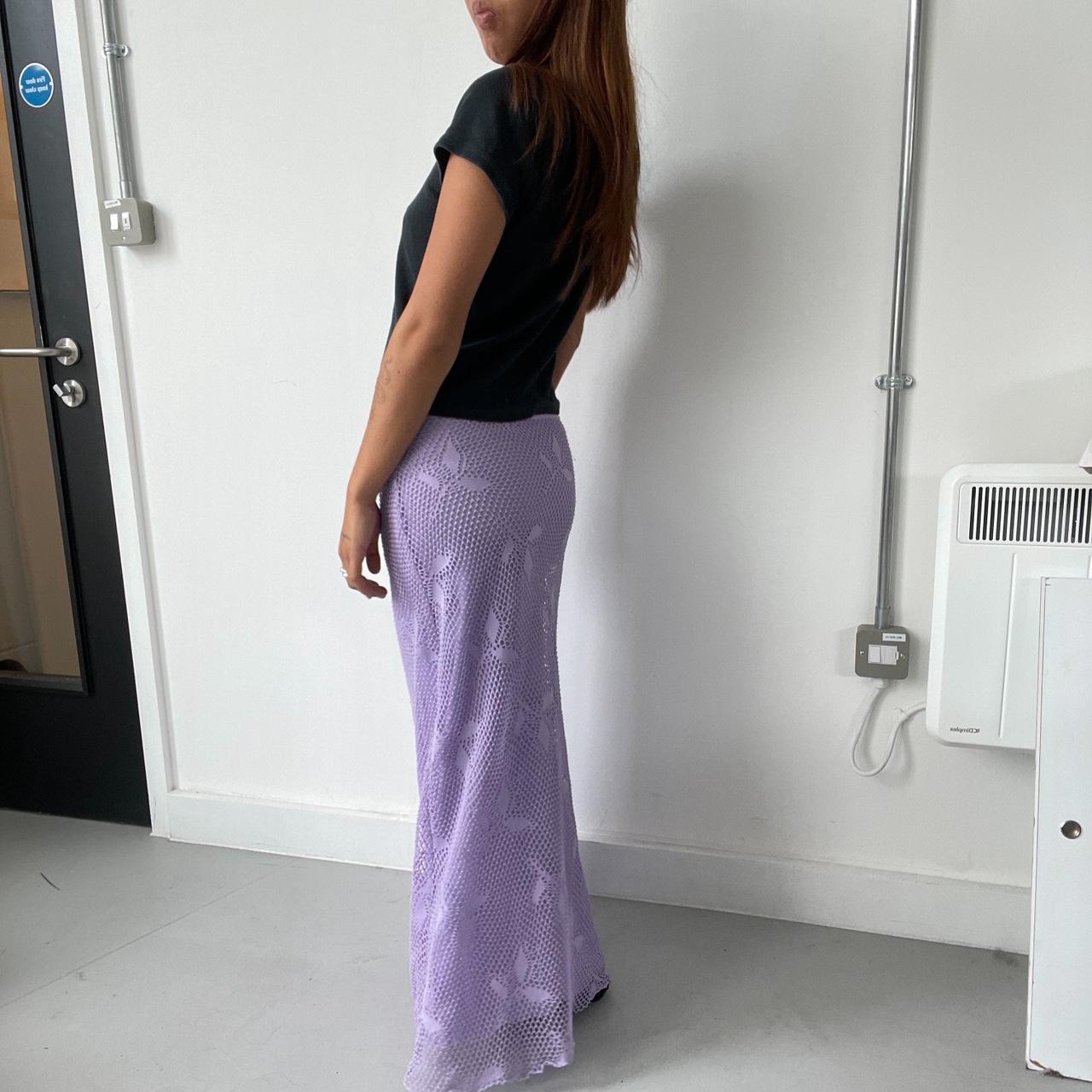 Vintage Crochet purple maxi skirt
