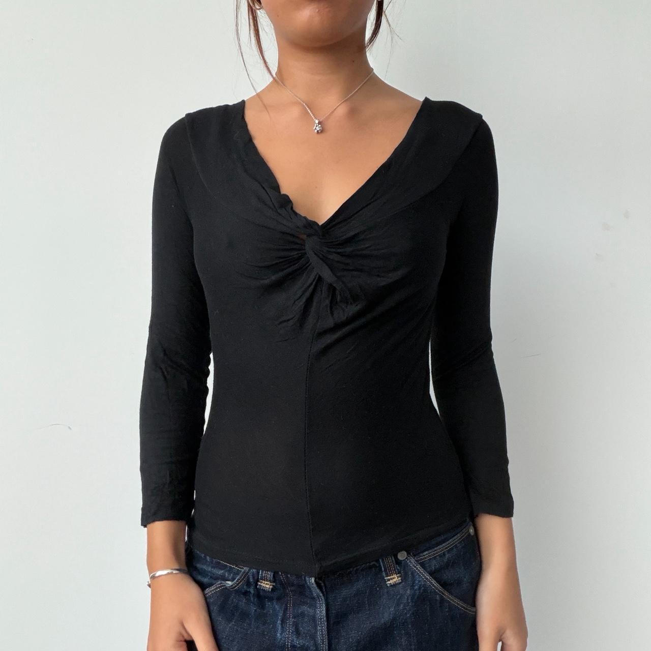 Vintage Black Gathered Top