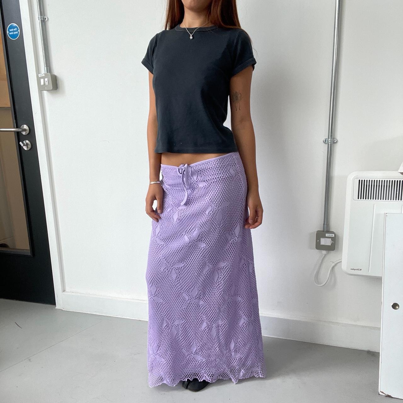 Vintage Crochet purple maxi skirt