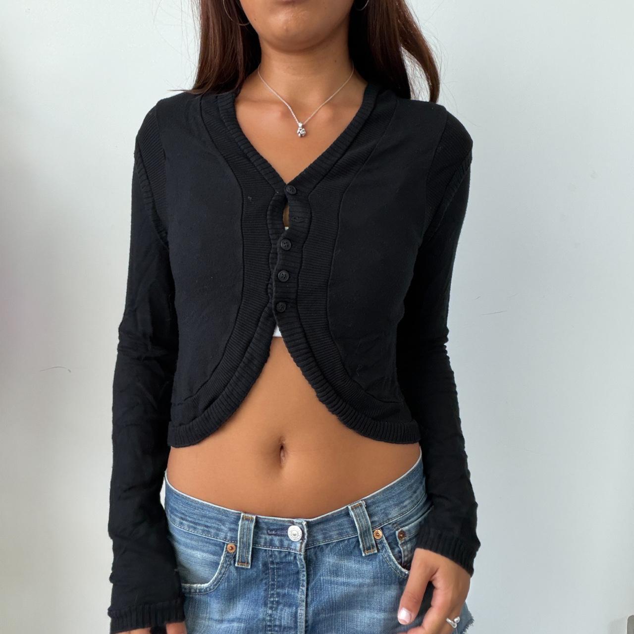 Vintage Black Cropped Cardigan