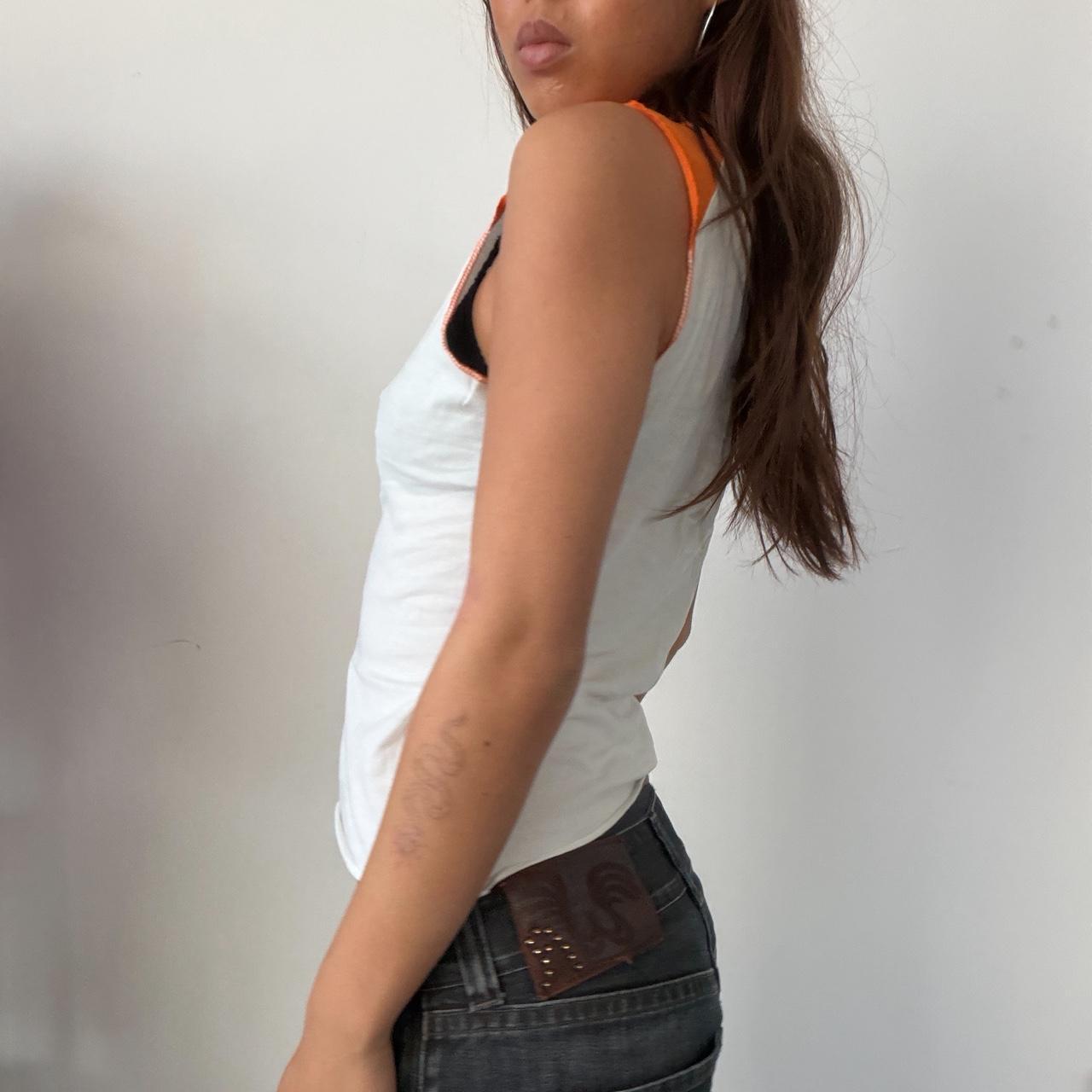Vintage Orange and White Top
